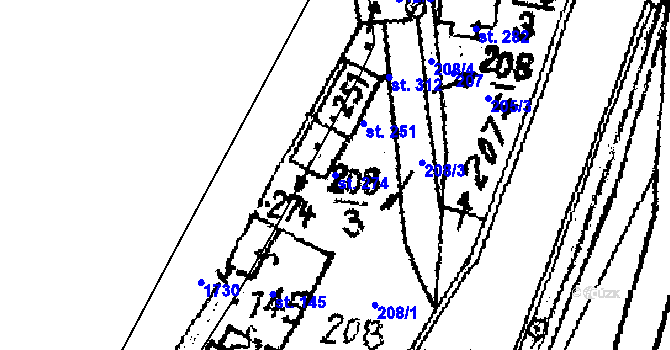Parcela st. 274 v KÚ Rozsochatec, Katastrální mapa