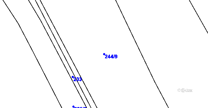 Parcela st. 244/9 v KÚ Blažejovice u Rozsoch, Katastrální mapa