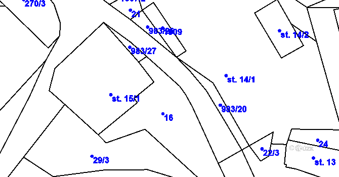 Parcela st. 28 v KÚ Kundratice u Rozsoch, Katastrální mapa