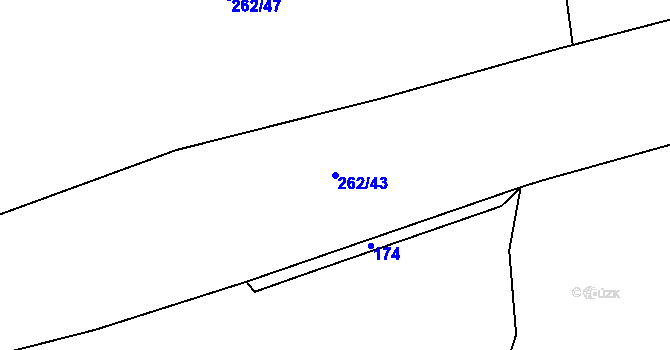 Parcela st. 262/43 v KÚ Kundratice u Rozsoch, Katastrální mapa