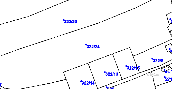 Parcela st. 322/24 v KÚ Kundratice u Rozsoch, Katastrální mapa