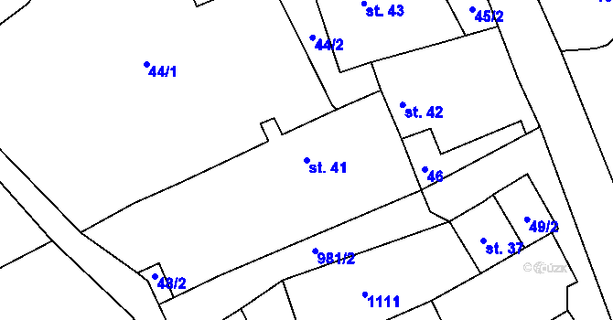 Parcela st. 41 v KÚ Kundratice u Rozsoch, Katastrální mapa