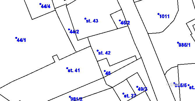 Parcela st. 42 v KÚ Kundratice u Rozsoch, Katastrální mapa