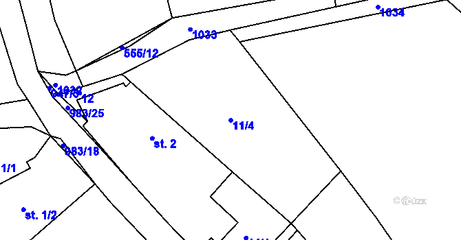 Parcela st. 11/4 v KÚ Kundratice u Rozsoch, Katastrální mapa