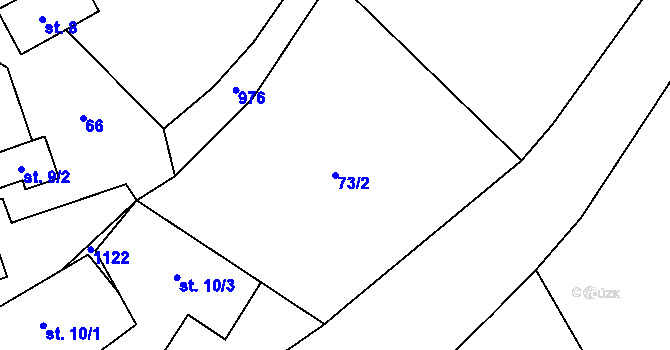 Parcela st. 73/2 v KÚ Kundratice u Rozsoch, Katastrální mapa