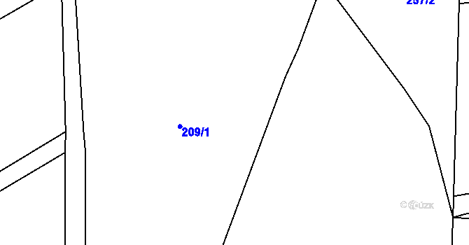 Parcela st. 209/2 v KÚ Rozsochy, Katastrální mapa