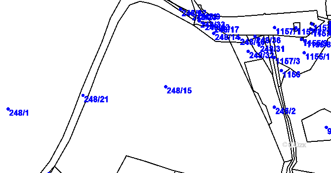 Parcela st. 248/15 v KÚ Rozsochy, Katastrální mapa