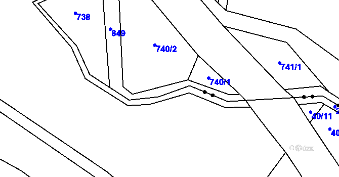 Parcela st. 850/1 v KÚ Rozsochy, Katastrální mapa