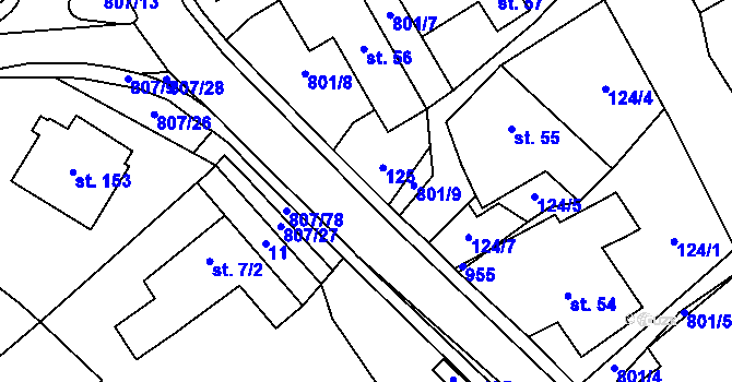 Parcela st. 807/46 v KÚ Rozsochy, Katastrální mapa