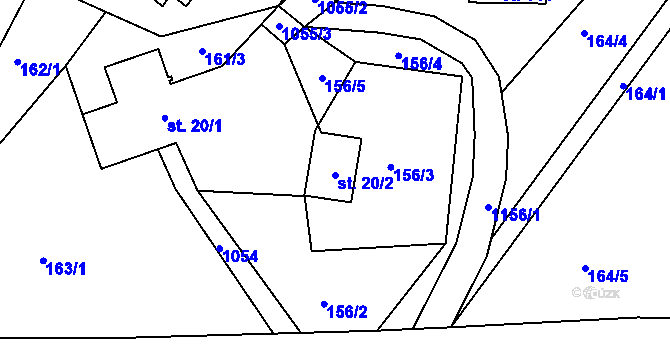 Parcela st. 20/2 v KÚ Janův Důl, Katastrální mapa