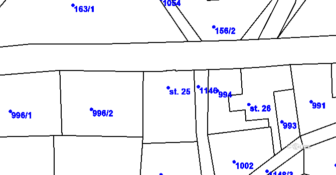 Parcela st. 25 v KÚ Janův Důl, Katastrální mapa