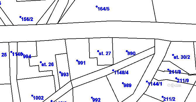 Parcela st. 27 v KÚ Janův Důl, Katastrální mapa