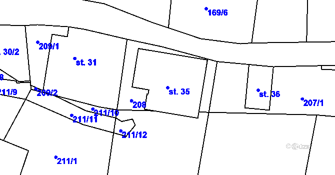Parcela st. 35 v KÚ Janův Důl, Katastrální mapa
