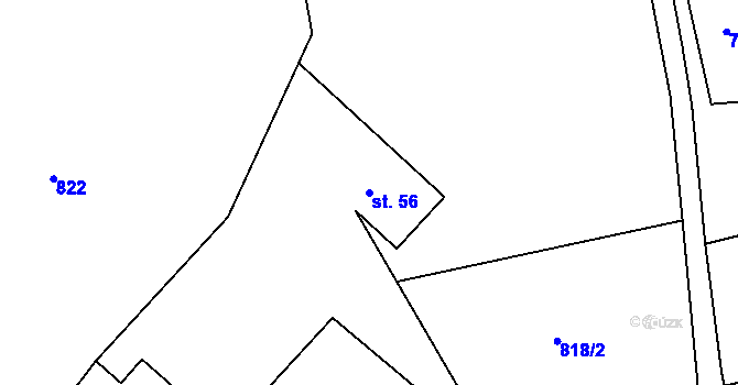 Parcela st. 56 v KÚ Janův Důl, Katastrální mapa