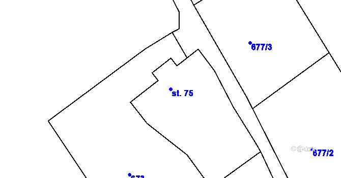 Parcela st. 75 v KÚ Janův Důl, Katastrální mapa