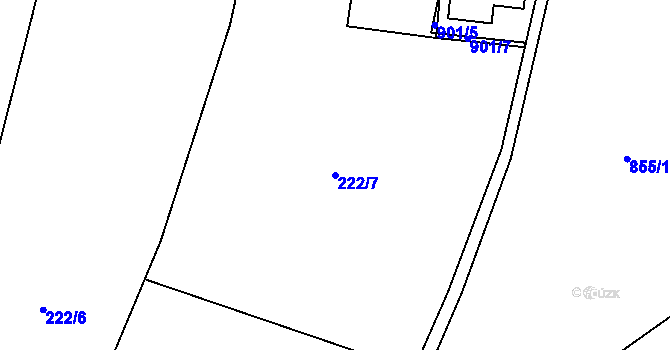 Parcela st. 222/7 v KÚ Janův Důl, Katastrální mapa