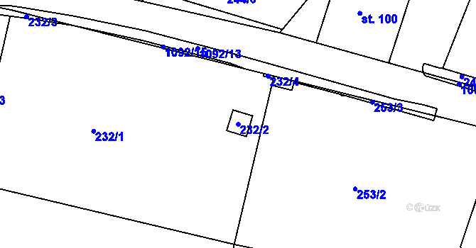Parcela st. 232/2 v KÚ Janův Důl, Katastrální mapa