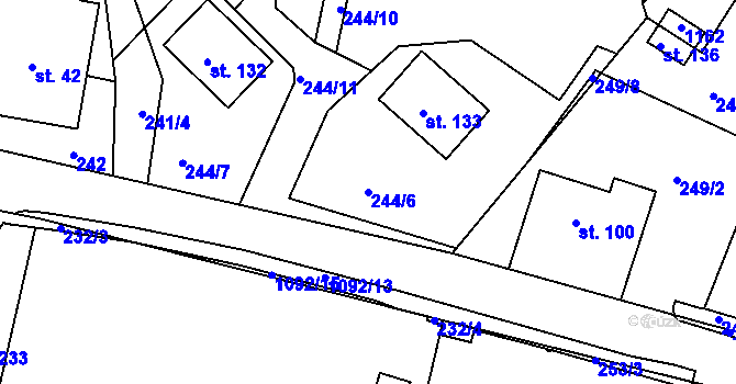Parcela st. 244/6 v KÚ Janův Důl, Katastrální mapa