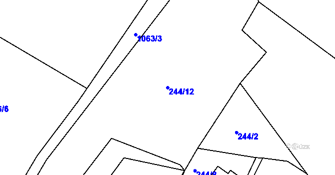 Parcela st. 244/12 v KÚ Janův Důl, Katastrální mapa
