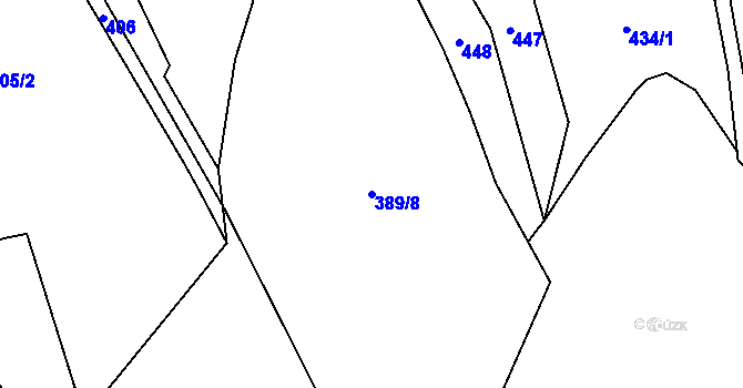 Parcela st. 389/8 v KÚ Janův Důl, Katastrální mapa