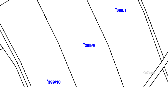 Parcela st. 389/9 v KÚ Janův Důl, Katastrální mapa