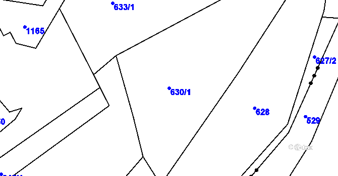 Parcela st. 630/1 v KÚ Janův Důl, Katastrální mapa