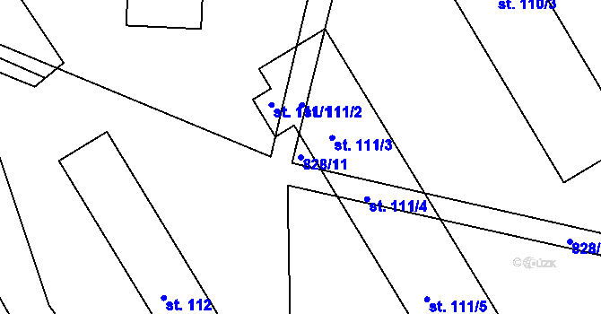 Parcela st. 828/11 v KÚ Janův Důl, Katastrální mapa