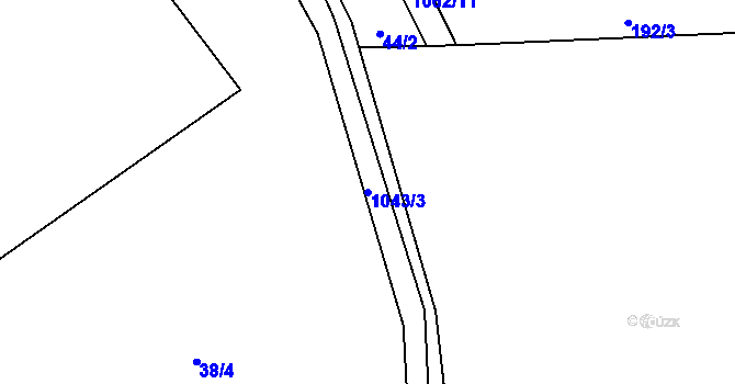 Parcela st. 1043/3 v KÚ Janův Důl, Katastrální mapa