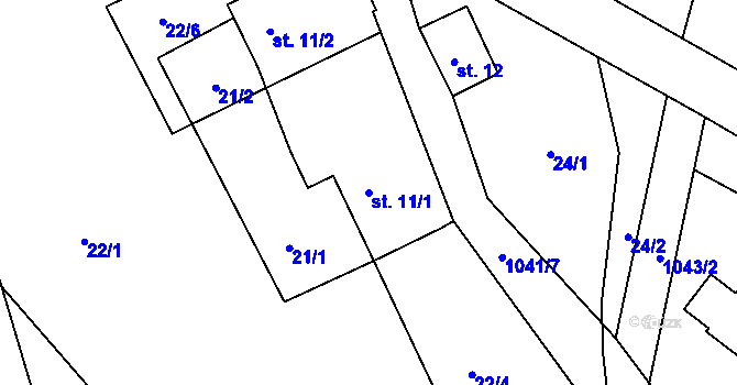 Parcela st. 11/1 v KÚ Janův Důl, Katastrální mapa