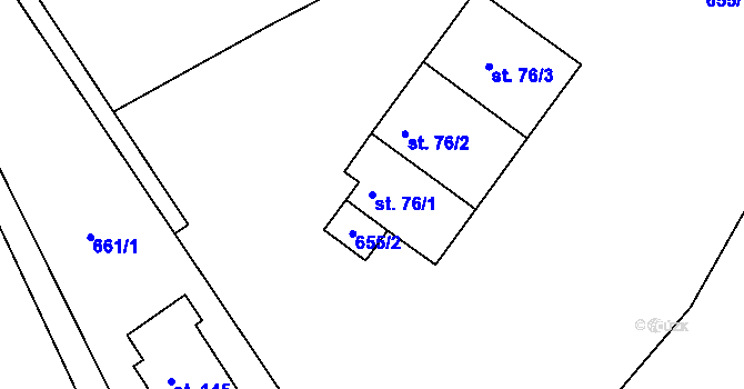 Parcela st. 76/1 v KÚ Janův Důl, Katastrální mapa