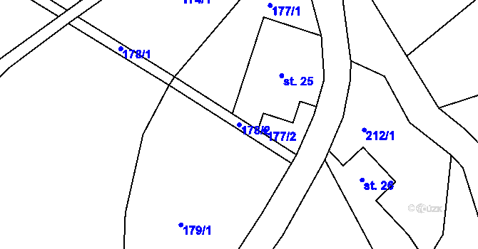 Parcela st. 178/2 v KÚ Rozstání pod Ještědem, Katastrální mapa