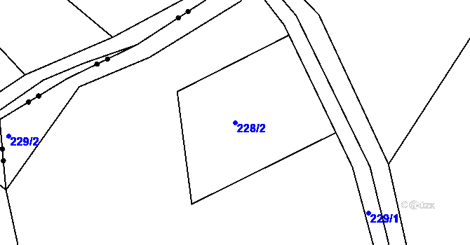 Parcela st. 228/2 v KÚ Rozstání pod Ještědem, Katastrální mapa