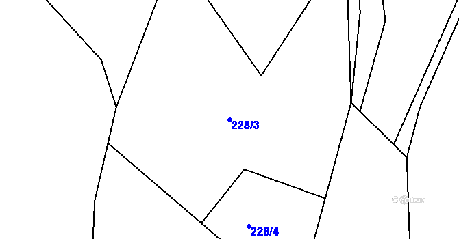 Parcela st. 228/3 v KÚ Rozstání pod Ještědem, Katastrální mapa