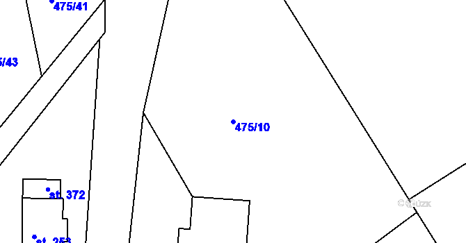 Parcela st. 475/10 v KÚ Rozstání pod Ještědem, Katastrální mapa