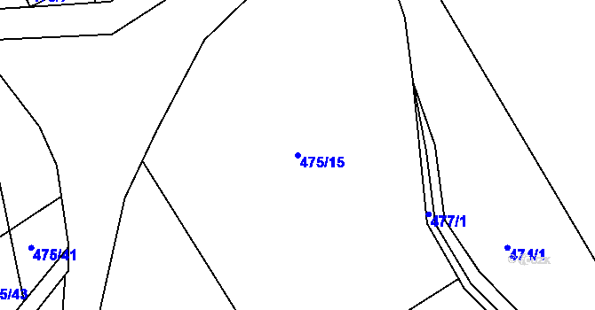 Parcela st. 475/15 v KÚ Rozstání pod Ještědem, Katastrální mapa