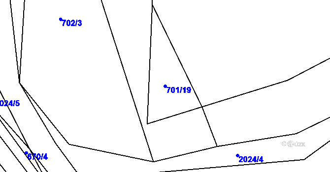 Parcela st. 701/19 v KÚ Rozstání pod Kojálem, Katastrální mapa