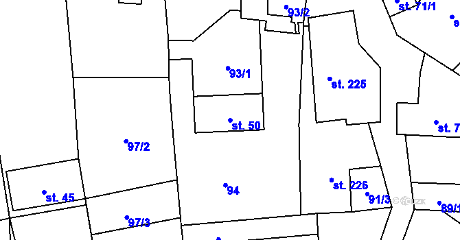 Parcela st. 50 v KÚ Rozstání pod Kojálem, Katastrální mapa