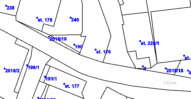 Parcela st. 176 v KÚ Rozstání pod Kojálem, Katastrální mapa