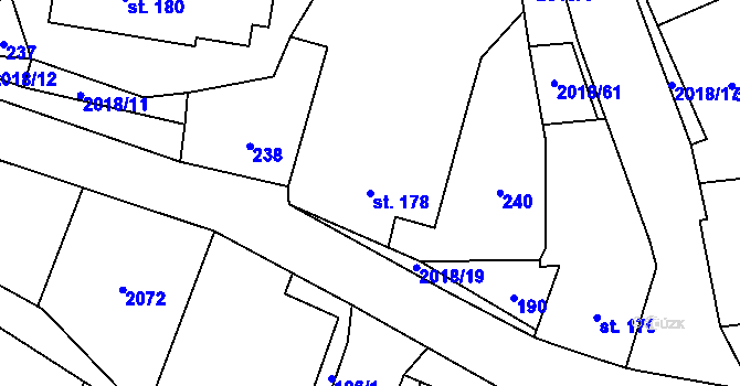 Parcela st. 178 v KÚ Rozstání pod Kojálem, Katastrální mapa