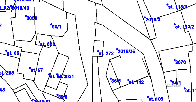 Parcela st. 272 v KÚ Rozstání pod Kojálem, Katastrální mapa