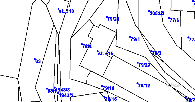 Parcela st. 515 v KÚ Rozstání pod Kojálem, Katastrální mapa