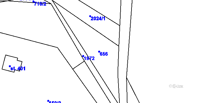 Parcela st. 656 v KÚ Rozstání pod Kojálem, Katastrální mapa