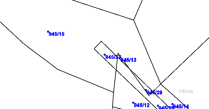 Parcela st. 945/27 v KÚ Rozstání pod Kojálem, Katastrální mapa