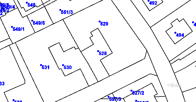 Parcela st. 528 v KÚ Roztoky u Prahy, Katastrální mapa