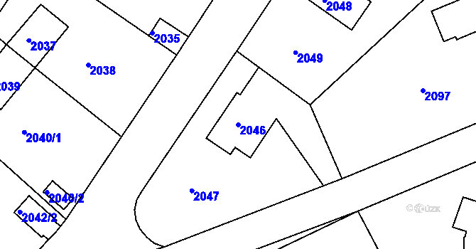 Parcela st. 2046 v KÚ Roztoky u Prahy, Katastrální mapa