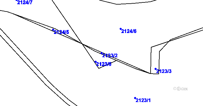 Parcela st. 2123/2 v KÚ Roztoky u Prahy, Katastrální mapa