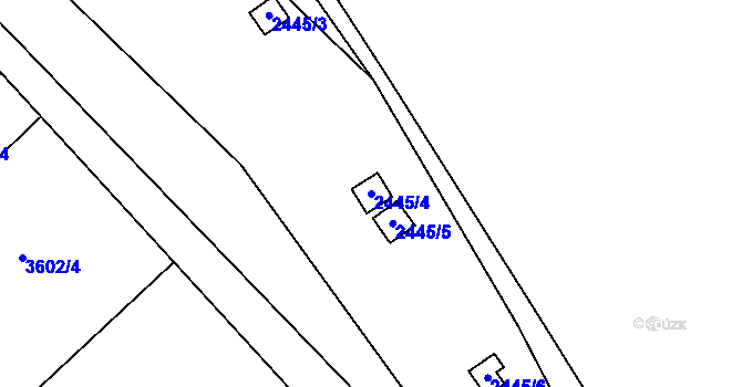 Parcela st. 2445/4 v KÚ Roztoky u Prahy, Katastrální mapa
