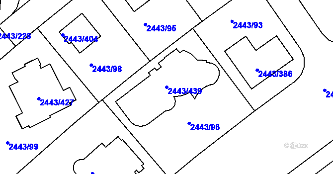 Parcela st. 2443/439 v KÚ Roztoky u Prahy, Katastrální mapa