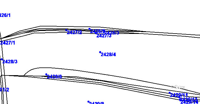 Parcela st. 2428/4 v KÚ Roztoky u Prahy, Katastrální mapa