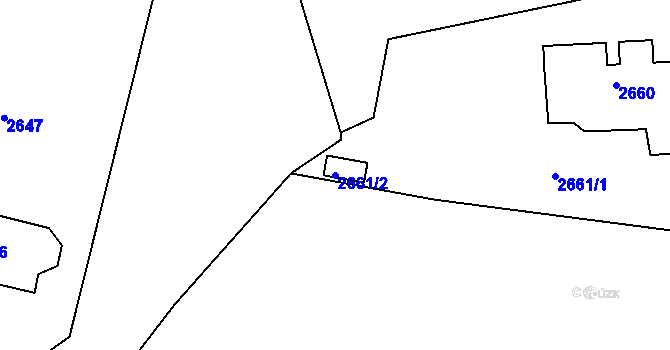 Parcela st. 2661/2 v KÚ Žalov, Katastrální mapa